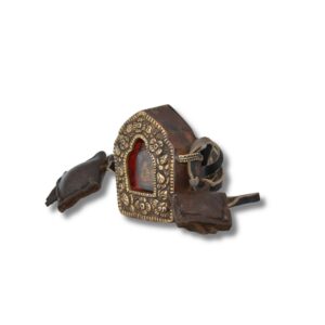 boîte à reliques tibétaine de pèlerinage bouddhiste