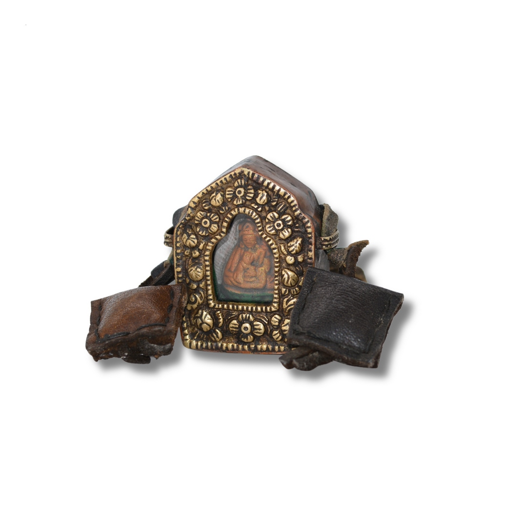 GHA192 Amulette Bouddhiste Tibétaine – Reliquaire Ghau Guru Rinpoché, Art Sacré du Tibet (1) (Copier)