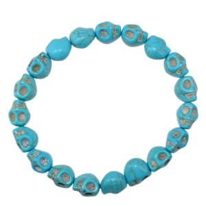 Bracelet Tête de Mort Style Turquoise | Inspiration Bouddhiste | Artisanat du Népal
