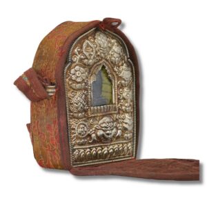 Ghau Vajradhara Reliquaire Bouddhiste Tibétain – Tsa-Tsa Vajradhara Cuivre & Métal Repoussé – Pièce Ancienne