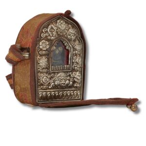 Ghau Tibétain de Collection – Reliquaire Ancien Bouddhiste en Cuivre avec Tsa-Tsa Vajradhara Art Sacré Himalayen