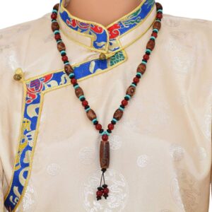 Collier Ethnique Tibétain Dzi 9 Yeux & Dzi 3 Yeux – Patine Antique Bijou Spirituel de l’Himalaya