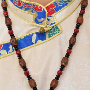 Collier Dzi Tibétain en Agate – 9 Yeux & Dzi 3 Yeux | Artisanat du Tibet – Bijou Spirituel Unique