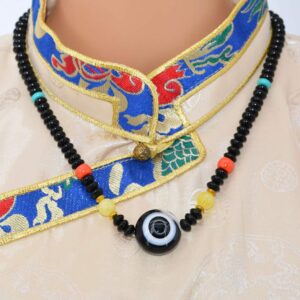 Collier Ethnique Dzi Œil de Shiva – Pièce Tibétaine Spirituelle Himalayenne