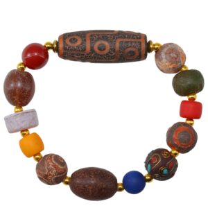 bracelet Dzi 9 Yeux & 3 Yeux