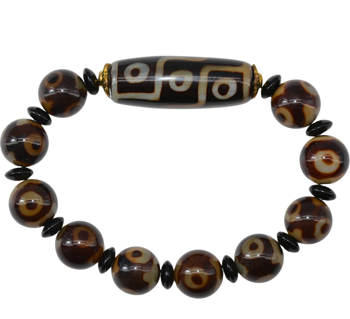 Bracelet Ethnique Tibétain Dzi 9 Yeux