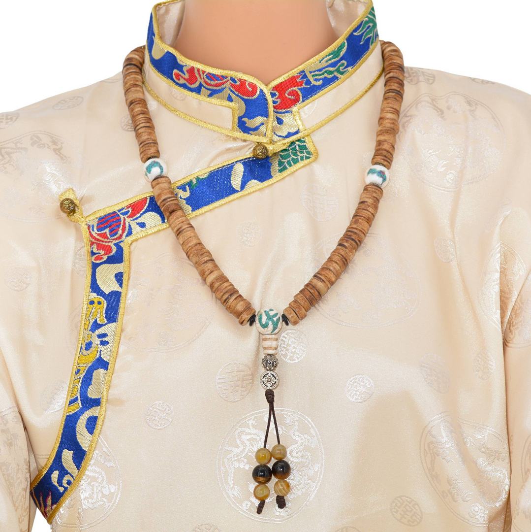 Authentique Mala en Os de Yak – 108 Perles Tibétaines Artisanales Tradition Bouddhiste du Népal