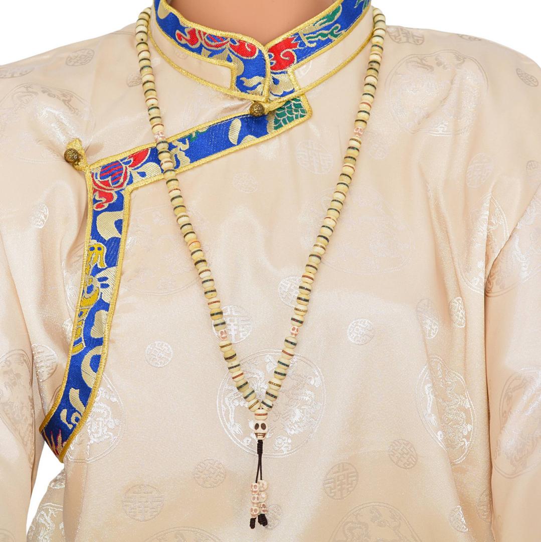 Mala Kapala en Os de Yak – 108 Perles Crâne Artisanat Tibétain