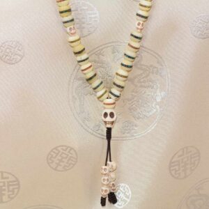 Mala Kapala en Os de Yak – 108 Perles Crâne Artisanat Tibétain