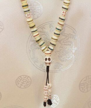Mala Kapala en Os de Yak – 108 Perles Crâne Artisanat Tibétain