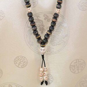 Mala Kapala en Os de Yak – 108 Perles Crâne Artisanat Bouddhiste