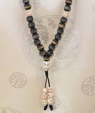 Mala Kapala en Os de Yak – 108 Perles Crâne Artisanat Bouddhiste