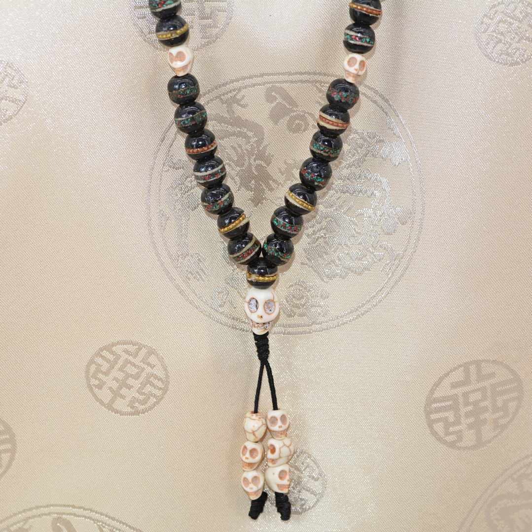 Mala Kapala en Os de Yak – 108 Perles Crâne Artisanat Bouddhiste
