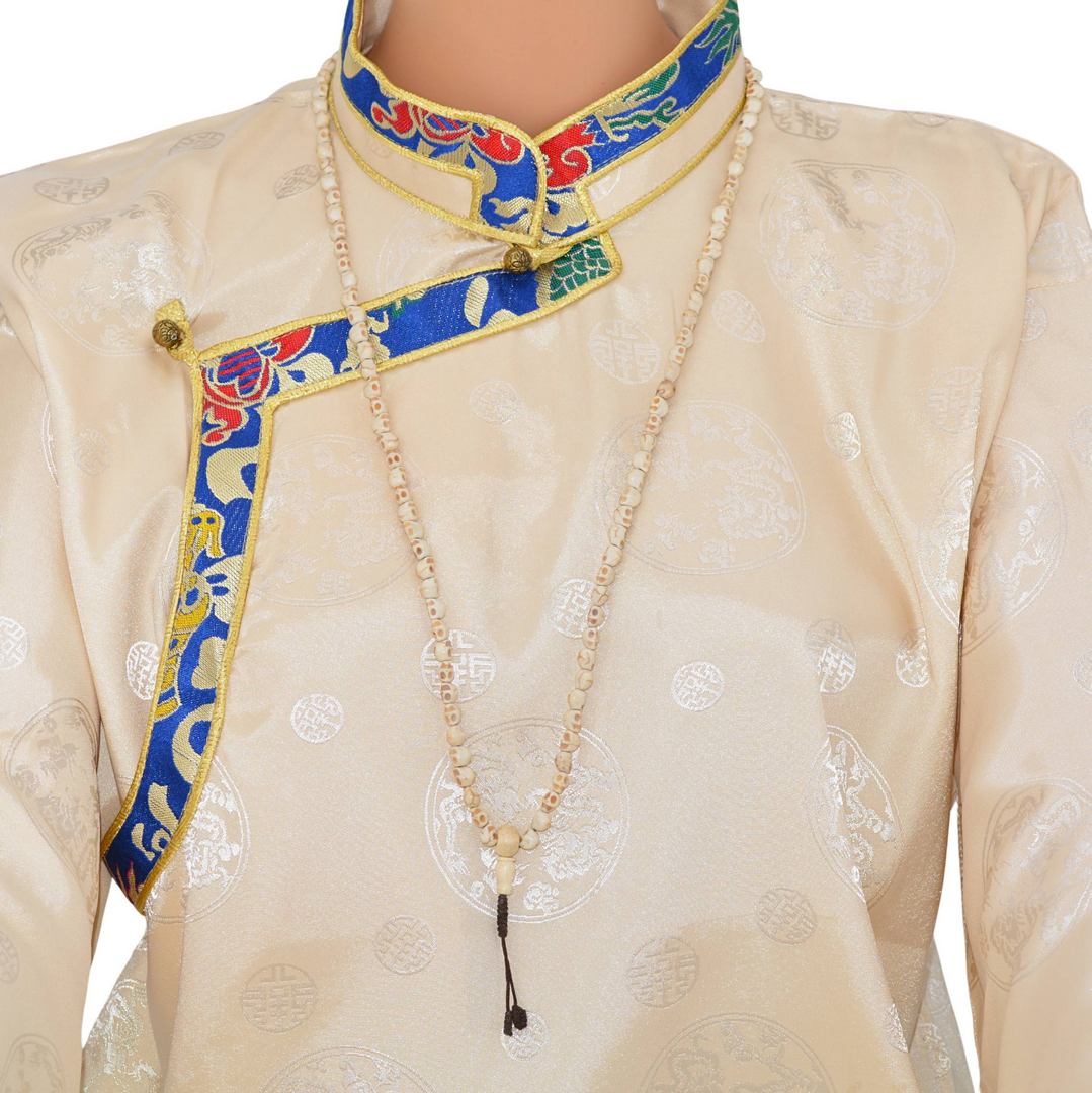 Mala Tibétain en Têtes de Mort – 108 Perles Résine Ivoire Artisanat du Népal