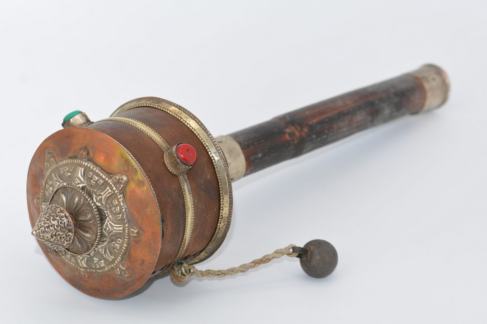 Moulin à Prières Bouddhiste du Népal – Cylindre Rituel du Dolpo 43 cm | Art Sacré & Mantras Tibétains