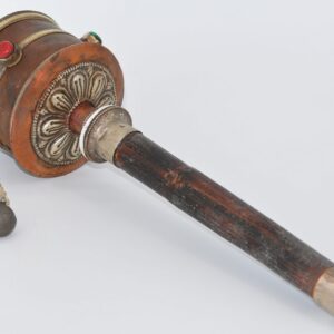 Moulin à Prières Bouddhiste du Népal – Cylindre Rituel du Dolpo 43 cm | Art Sacré & Mantras Tibétains