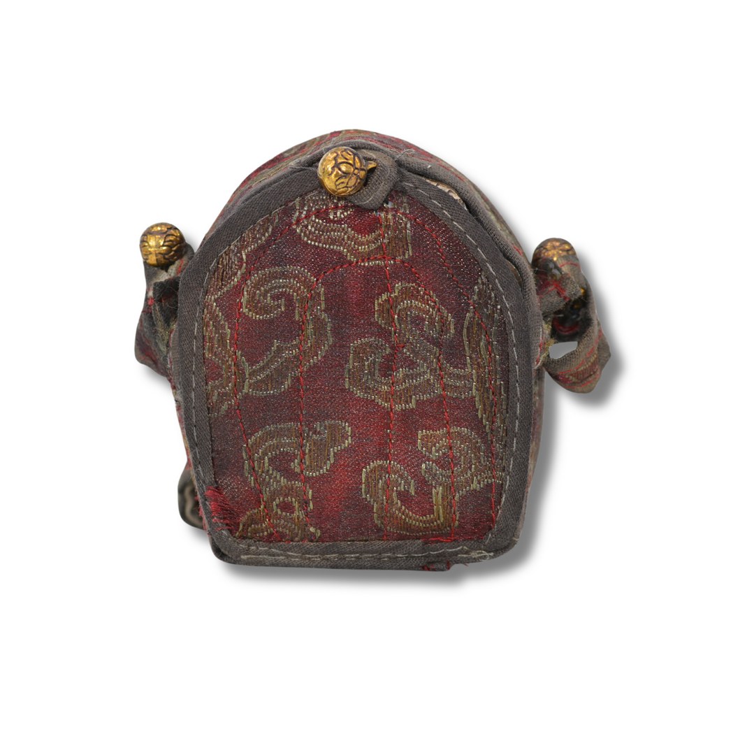 Ghau Tibétain Ancien Reliquaire Tathagata Bouddha | Cuivre & Métal Repoussé